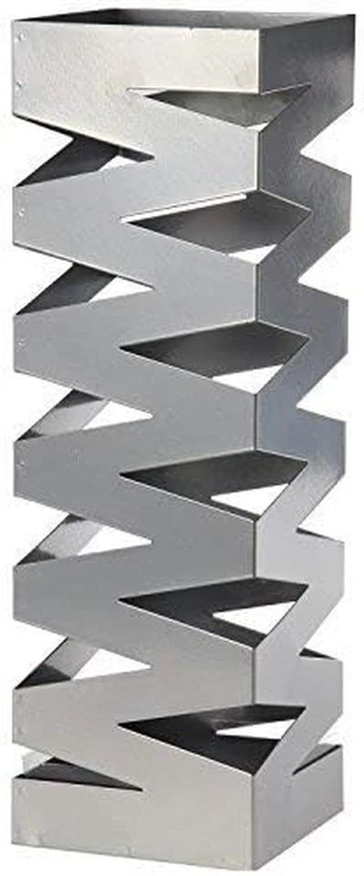 - Portaombrelli Quadrato, in Metallo Argentato, Dimensioni: 15,5 X 15,5 X 49 Cm - Immagine 4 di 4