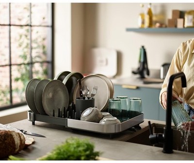 Joseph Duo Expanding Dish Drainer Rack with Cutlery Holder Draining Spout  UK - Main Image