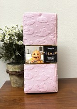 HALLOWEEN DISH DRYING MATS SET OF 2 REVERSIBLE PINK SCULPTED GHOST PUMPKIN BAT