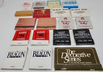 Chicago DES PLAINES Illinois LOT of Nineteen (19) FULL Matchbook's