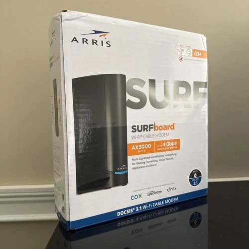 ARRIS Surfboard G34 DOCSIS 3.1 Gigabit Cable Modem and AX3000 Wi-Fi 6 Router