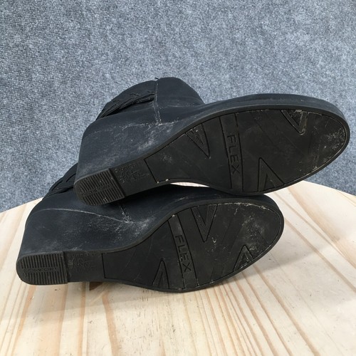 Life Stride Boots Womens 7 Wide Natalia Ankle Booties Wedge Black Faux Leather - Bild 11 von 18