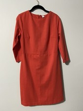 Old Navy Women's Sheath Dress 3/4 Sleeves, Round Neckline Orange Coral- M