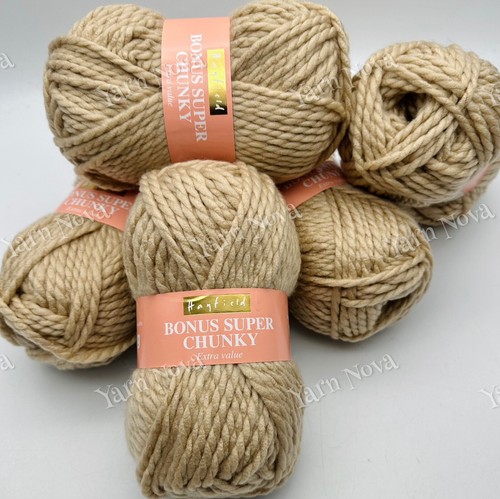 Hayfield Bonus Super Chunky Knitting Yarn Wool - 5x100g Balls - 964 Oatmeal - Picture 7 of 10