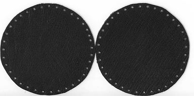 ELBOW PATCHES BLACK - ROUND SHAPED - 100% LEATHER | eBay