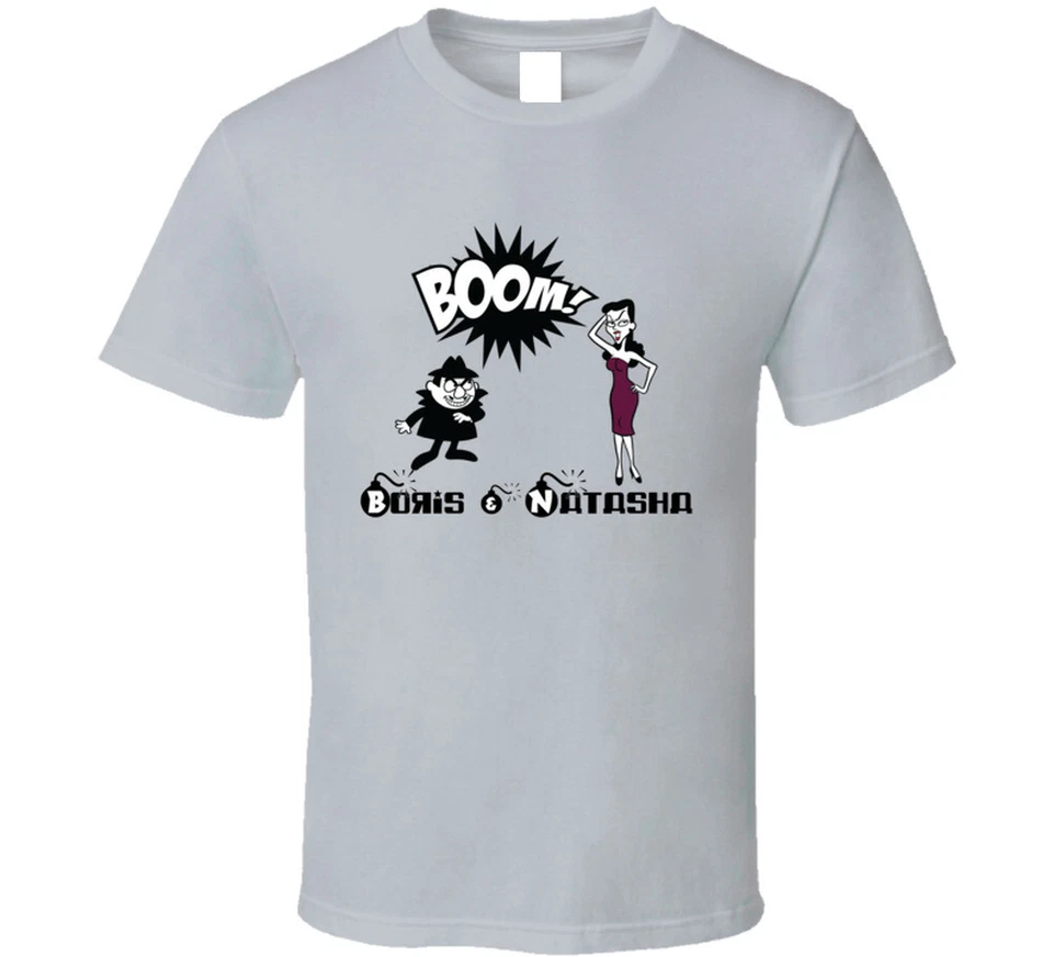 Camiseta Boris & Natasha Mafia Gangster Villains Dúo Retro Dibujos Animados Foto 3 de 4