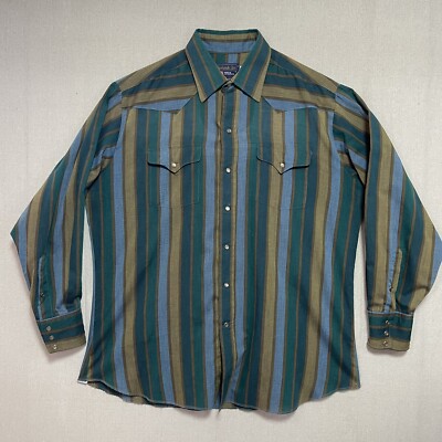 Panhandle Slim Shirt Men s Wester Pearl Snap Button Up Stripe Vintage
