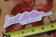 LOCAL MOTION Hawaii Clear Neon Blue Pink Aloha 80's LM2 Vintage Surfing STICKER