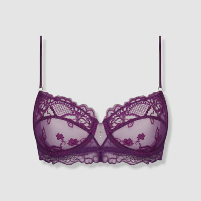 Lise Charmel Womens Purple Sublime En Dentelle Lace Demi Bra Size 32D