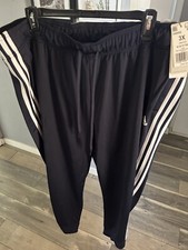 Adidas Womens Size 3X Slim Fit Straight Leg Track Pant Blue White NWT