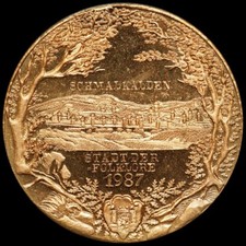 HELMUT KÖNIG: Cu-Medaille 1987. STADT DER FOLKLORE - SCHMALKALDEN / THÜRINGEN.