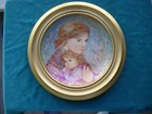 Edna Hibel 1986 Mother's Day Collector Plate number 8323-D, In Frame,