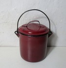 ancien pot seau en métal émaillé Vintage
