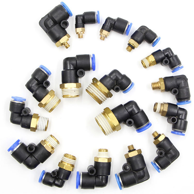 SNS PL Pneumatic Male Elbow Air Fitting 6mm 8mm 10mm 12mm Male Thread
