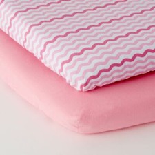 Parent's Choice 100 Cotton Playard Sheets, Pink 2pk NWT