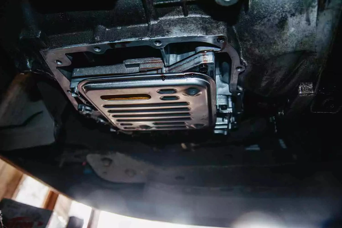 A freshly installed automatic transmission filter.