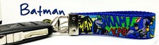 Batman Key Fob Wristlet Keychain 1"wide Zipper pull Camera strap handmade