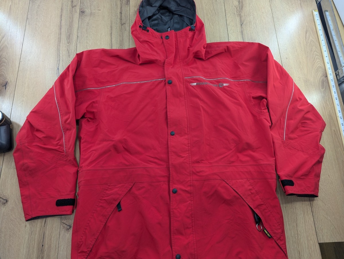 Rossignol Gore-Tex Mens Jacket Size L Red Hooded Taped Seams
