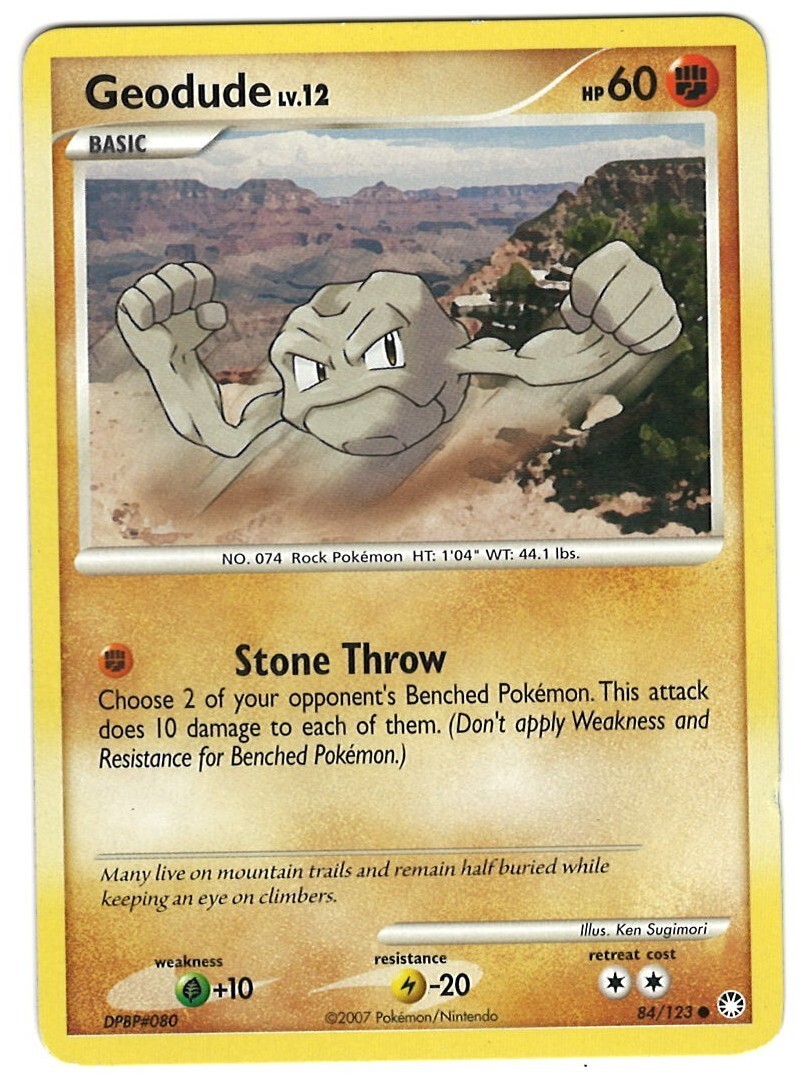 Geodude 84/123 Pokemon Card Mysterious Treasures Common 60 HP