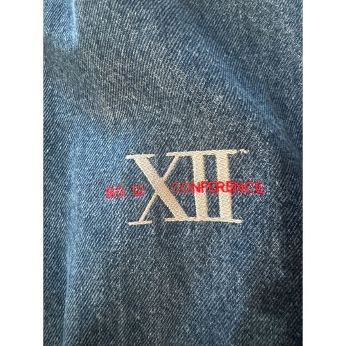 Mens BIG 12 Conference Denim Quilted Bomber Jacket PreOwned Size XL |P1 - Picture 3 of 7