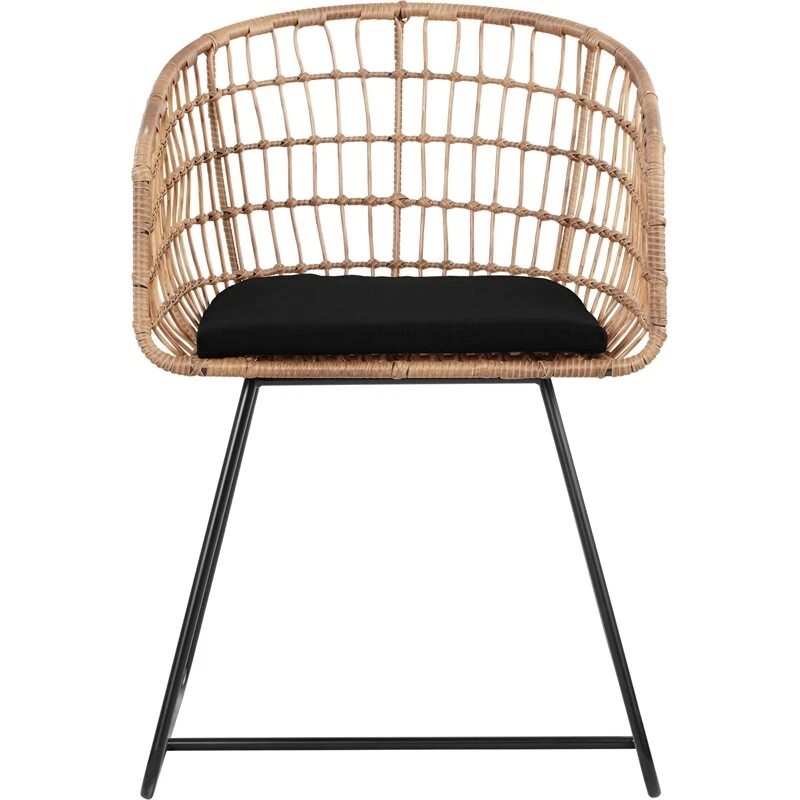 Tommy Hilfiger Graham Wicker Rattan Lounge Chair Black
