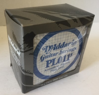 D'Addario PL011-5 Plain Steel .0115 Acoustic Electric Guitar String HUGE 50-PACK