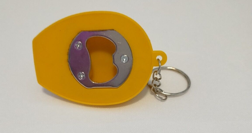 Construction Work Boot Hard Hat Yellow Bottle Opener Key Chain Flashlight - Picture 6 of 6
