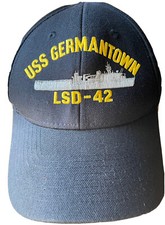 USS GERMANTOWN LSD-42 BASEBALL CAP HAT, NAVY BLUE, MADE IN USA, NEW NWOT