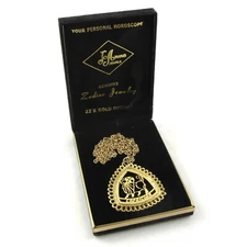 Vintage Capricorn Zodiac Pendant Necklace Gold Plated JoAnne Jewels NOS