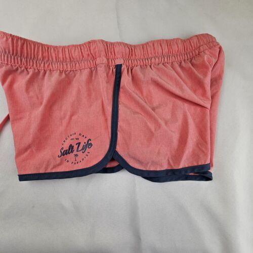 Salt Life Live Salty Womens Shorts Drawstring Waist Size Large Orange