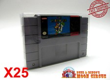 25x SUPER NINTENDO SNES CARTRIDGE - CLEAR PROTECTIVE GAME BOX SLEEVE CASE