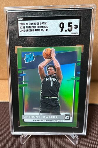 2020-21 Donruss Optic - Anthony Edwards - Lime Green /149 - RC Rookie - SGC 9.5 - Picture 1 of 5