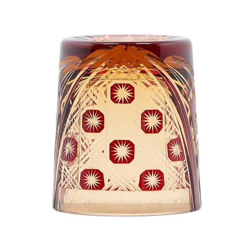 Rocks Glasses Edo Kiriko Crystal Whiskey Glass Cup Drinkware Stars 9oz Red - Picture 7 of 19