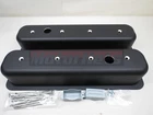 SBC Small Block Chevy Black Aluminum CenterBolt Valve Cover 305 350 Tall Vortec