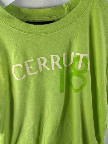 Cerruti T-Shirt Uomo Medium M Verde Chiaro In Cotone Maniche Corte Girocollo - Picture 4 of 11