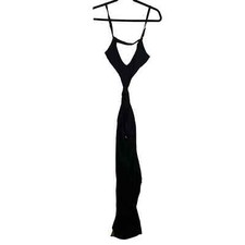 NWT Reformation Alsie Eco Crepe Cut Out Side Slit Midi Dress Black Size 8