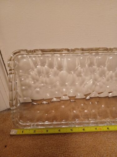 Glass Appetizer Tray Art Deco Geometric Bubble Vintage MCM - Picture 3 of 6