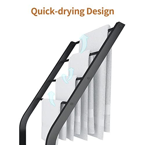 Towel Racks for Bathroom, Free Standing Towel Rack, Pool Towel Racks Black - Picture 8 of 8