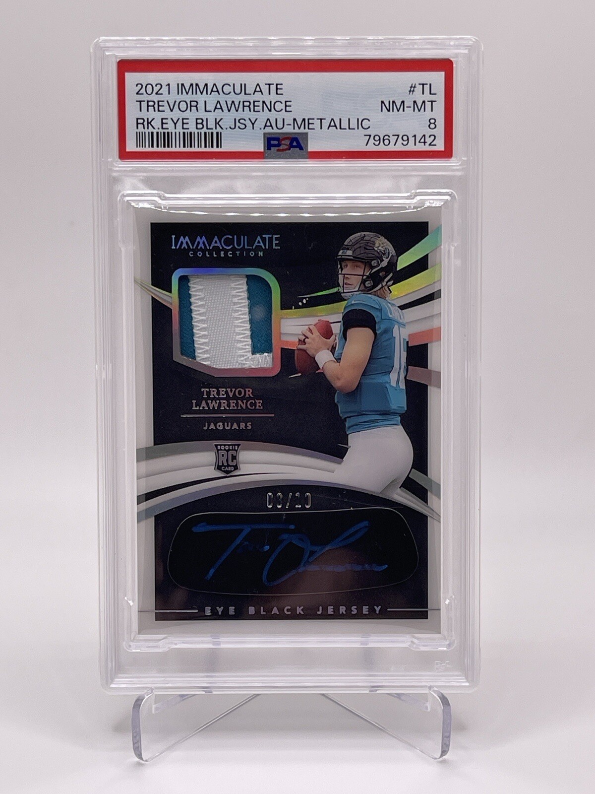 Trevor Lawrence Panini Immaculate Collection Rookie Eye Black Jersey Autographs #TL Metallic