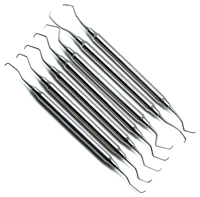 7 Pc New Gracey Curettes 1/2-13/14 Hollow Handle Double Ended Dental Periodontal