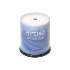 PlexDisc DVD-R 4.7GB 16X White Thermal Hub Printable - 100 Disc Spindle FFP ...