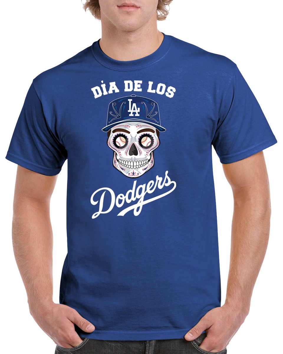 Dodgers Sugar Skull T-Shirt Los Angeles Dia De Los Muertos