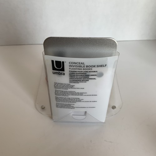 New Umbra Conceal Invisible Floating Silver Book Shelf Smalln - Afbeelding 4 van 7