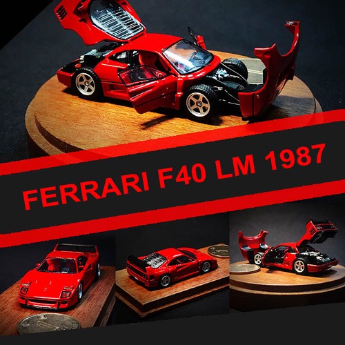 New PGM 1 64 Scale Ferrari F40 LM 1987 Red Limited Diecast Car Model