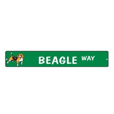 Aluminum Weatherproof Road Street Signs Beagle Dog Way Home Decor Wall