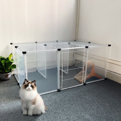 18 Panels DIY Pet Fence Playpen Puppy Dog Cat Animal Cage Metal Outdoor  Indoor UK