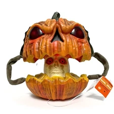 Halloween Animated Spooky Pumpkin Jack-o-Lantern Pop Up Skull Horror Sound NEW