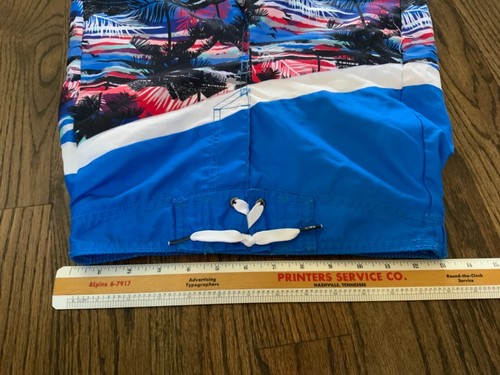 Skechers blue swimming trunks YOUTH Boys Size 16 Board Shorts Tropical palm tree - Picture 4 of 7