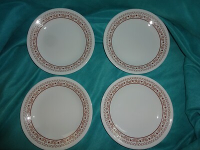 Set 4 bread/butter Plates-Vintage CORELLE SUMMER IMPRESSIONS Ginger brown