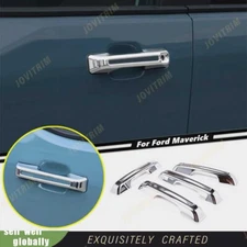 For Ford Maverick 2022-2024 Accessories ABS Chrome 4P Car Door Handle Trim Cover